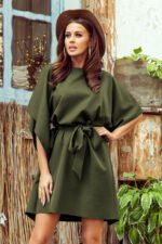 287-13 SOFIA Butterfly dress - KHAKI-1