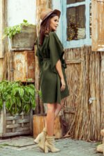 287-13 SOFIA Butterfly dress - KHAKI-2