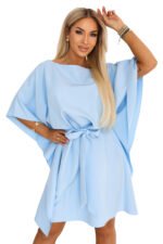 287-43 SOFIA Butterfly-style dress with a tie waist - light blue-6