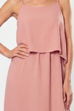 294-3 A long summer dress with straps - powder pink-10
