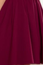 307-3 POLA dress with frills on the neckline - Burgundy color-7