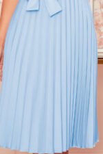 311-8 LILA Pleated dress with short sleeves - bright blue-5
