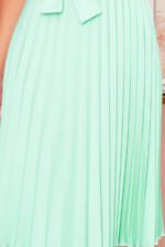 311-9 LILA Pleated dress with short sleeves - Mint color-5