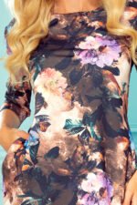 40-14 Jola - dress with pockets - brown with flowers-5