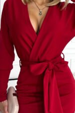 401-1 CELIA Envelope dress with a neckline on the back - burgundy-5