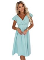 425-17 MATILDE Dress with neckline and short sleeve - pistachio-10