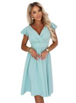 425-17 MATILDE Dress with neckline and short sleeve - pistachio-10
