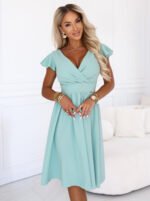 425-17 MATILDE Dress with neckline and short sleeve - pistachio-4