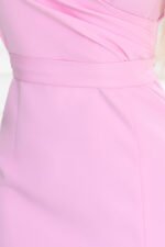 479-10 NINA elegant dress with envelope neckline, sleeves and belt - candy pink-7