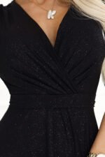 581-1 JENNIFER shiny long dress with sleeves and neckline - black with glitter-6