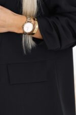 588-1 Women's classic jacket with draped sleeves - black-5