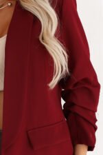 588-4 Women's classic jacket with draped sleeves - burgundy-6