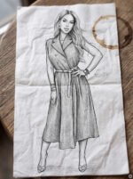 596-5 Elegant midi shirtdress with gold buttons and belt - grey-12