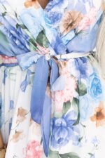 603-3 Airy wrap maxi dress with floral pattern - blue roses-6