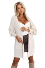 625-1 Cardigan - sweater cape with pockets - beige-10
