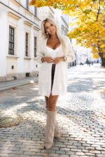 625-1 Cardigan - sweater cape with pockets - beige-4