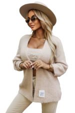 631-1 Stylish cardigan made of soft sweater knit - beige-9