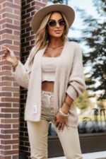 631-1 Stylish cardigan made of soft sweater knit - beige-5