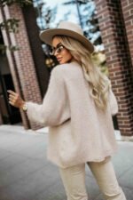 631-1 Stylish cardigan made of soft sweater knit - beige-6
