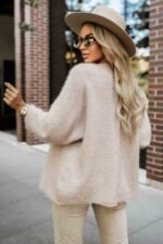 631-1 Stylish cardigan made of soft sweater knit - beige-3
