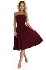 641-1 VIVIENNE corset flared midi dress for special occasions - burgundy-6
