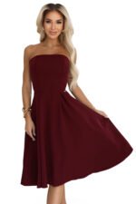 641-1 VIVIENNE corset flared midi dress for special occasions - burgundy-7