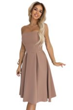 641-2 VIVIENNE corset flared midi dress for special occasions - beige-7