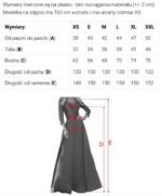 694-3 MIRELLA Elegant flared maxi dress with sequin sleeves - burgundy-12