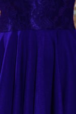 210-4 NICOLLE - dress with longer back with lace neckline - ROYAL BLUE-6