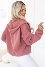 691-2 Women's zip-up hooded sweatshirt with a decorative zipper - dark pink-7