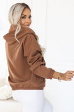 691-5 Women's zip-up hooded sweatshirt with a decorative zipper - caramel-7